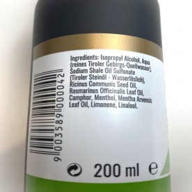 Tiroler Steinöl - Hauttonic in der 200 ml Flasche