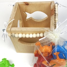 Kinderspielzeug aus Arvenholz-Fröschlispiel klein für unterwegs-