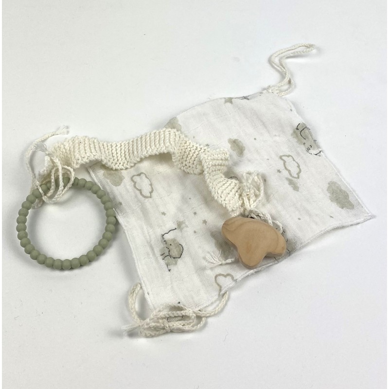 Kinderspielzeug aus Arvenholz-Beissring aus Silicone Teether grün mit Clip auf Arvenholz- Kinderspielzeug aus Arvenholz-Beissring aus Silicone Teether grün mit Clip auf Arvenholz-